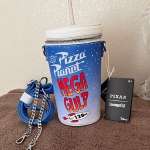 Loungefly Pixar Pizza Planet Mega Gulp Cup Bag - Blue and Red